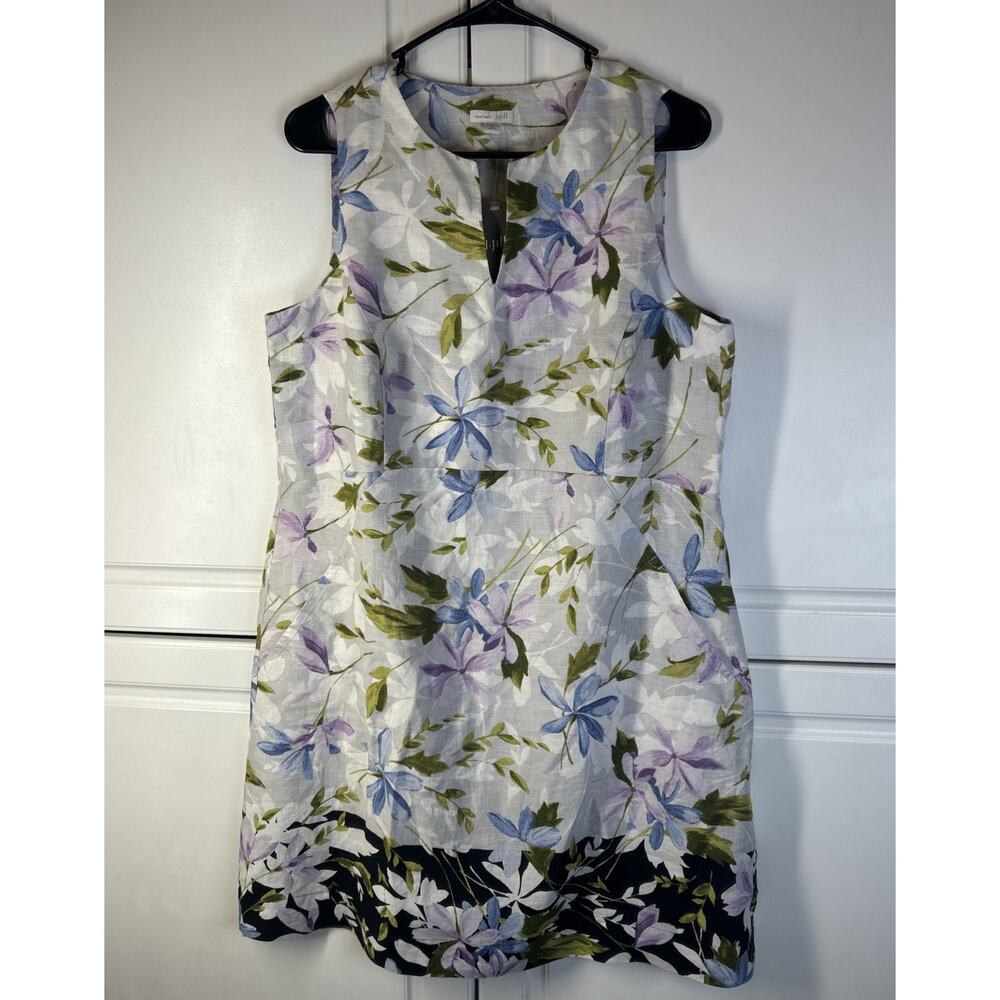 SOLD J Jill Love Linen Floral Sheath Dress MP Petite Medium Pockets New Tags